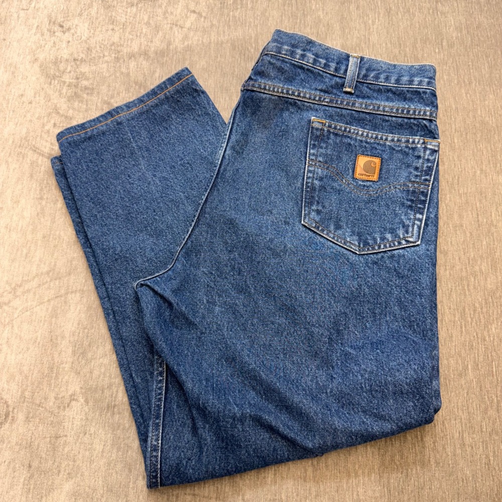 Carhartt B18 DST Traditional Fit Jeans Mens 42x30 Dark Stone Wash Denim Pants
